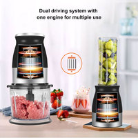 500W Mini Food Processor Pengolah Makanan Elektrik Chopper Mixer Blender Bebas BPA Portabel Rumah Tangga Dapur Plastik Ramah Lingkungan Porsi Tunggal
