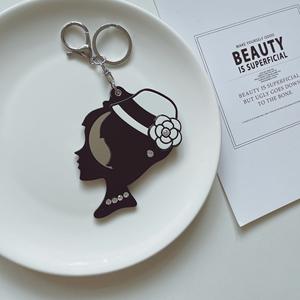 किएजिन कस्टम रचनात्मक ऐक्रेलिक पोर्टेबल मिरर पेंडेंट कुंजी चेन बैग पेलेंट - Product Image 6