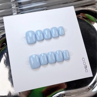 Uñas Acrílicas Hechas a Mano de Color Sólido Reutilizables, Paquete de 10 Uñas Postizas Populares al por Mayor, Uñas a Presión