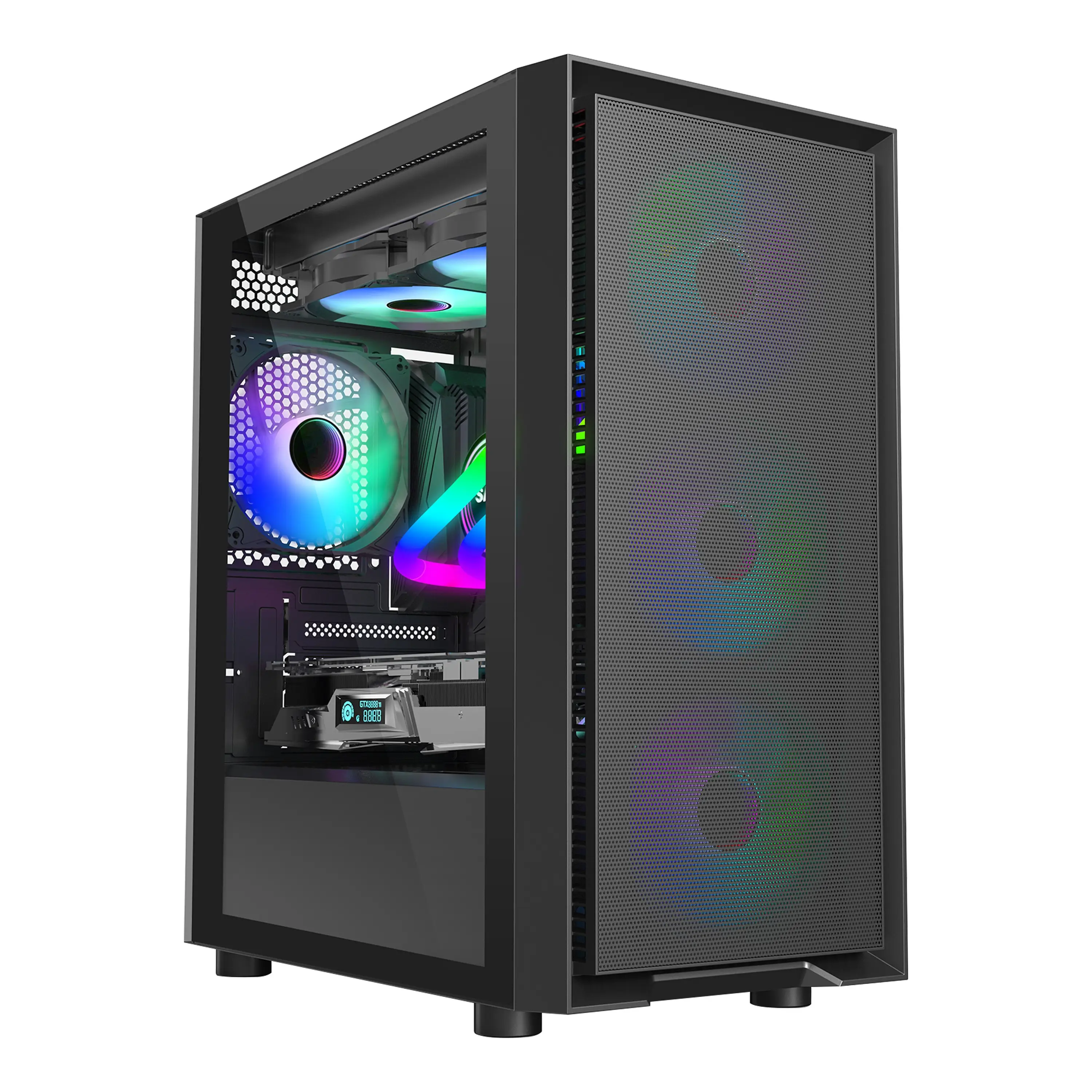 SAMA new arrival game computer case rtx 3090 pc cases customize Logo micro atx case with RGB cooling fans