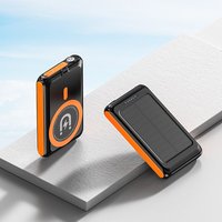 Batterie externe solaire étanche haute capacité 5000 mAh, sans fil, portable, pour usage extérieur
