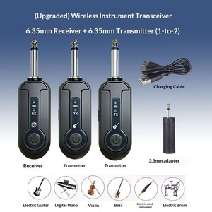 Système de guitare sans fil SK151 2,4 GHz, émetteur-récepteur 1 à 2, émetteur audio sans fil rechargeable <span class=keywords><strong>pour</strong></span> guitare électrique et basse - Product Image 3