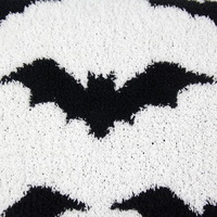 Housse de coussin décorative pour canapé, motif chauve-souris noire en polyester tufté, pour la maison, idéale pour Halloween – Collection Annuelle