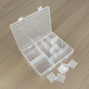 Transparent 14 Compartment Plastic Storage Box For Jewelry Tools Beads Desktop Organizer With Lid 20.7x16.7x3.9cm - Product Image 2