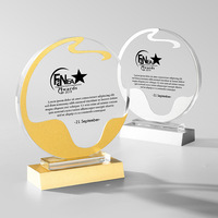 Vente chaude de plaques de verre classiques Trophée personnalisé pour le champion du prix de la réunion annuelle du personnel exceptionnel de l'entreprise