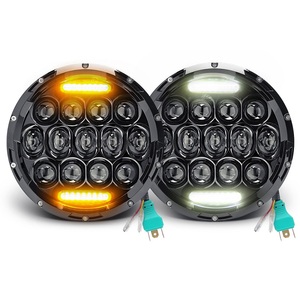 Faro LED 7 Pollici con Occhio d'Angelo Bianco, DRL Daymaker, Indicatore di Direzione Ambra, Rotondo Impermeabile 90W 75W per Motociclette - Product Image 1