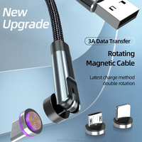 Inveer kabel Data, rotasi 540 ganda C ke C PD240W 5A pengisian cepat USBC Tipe C kabel magnetik CC57