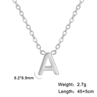 Collier pendentif 26 lettres en acier inoxydable, chaîne à maillons, plaqué or inaltérable, unisexe, tendance, pour anniversaires chrétiens