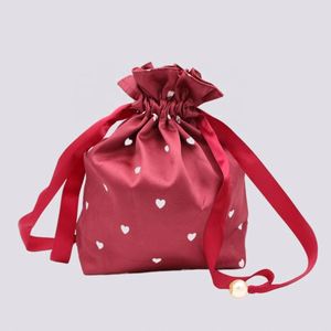 Bolsa de Regalo Navideña de Satén Rojo Suave con Logotipo Personalizado, Bolsa con Cordón para Pelucas, Paquetes, Bolsos, Bufandas, Almohadas - Product Image 5