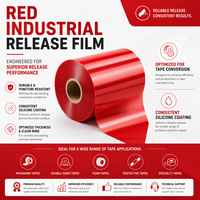 Film de démoulage en silicone PET rouge personnalisé Tensfilm 25-188µm 1-1000g/in pour FPC, PCB et découpe à l'emporte-pièce