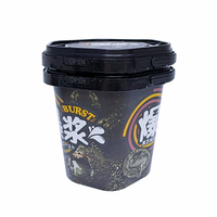 Seau en plastique hexagonal de 1 L (35 oz) résistant aux rayures avec logo IML, pour emballage de gelato, conteneur PP avec couvercle et poignée