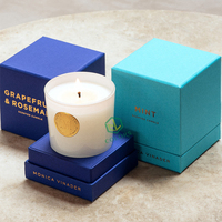Ensemble cadeau de 4 bougies parfumées personnalisées de luxe, bon marché et uniques, dans des boîtes rigides recyclables avec emballage en feuille d'or