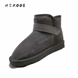 YWQ, botas de nieve cortas de estilo coreano moderno, botas de invierno antideslizantes súper cálidas con hebilla de metal HSX008