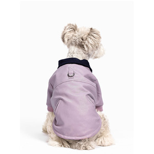 Stylish Brown PU Leather Lightweight Dog Winter Jacket Thick <b>Padded</b> Decorative Coat with D-Ring for Easy <b>Walking</b> - Product Image 4