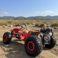 Nuevo Diseño de Karting Todoterreno con Pedales, Neumáticos Anchos de 10 Pulgadas, Capacidad de Carga de 200 kg, Motor de Gasolina de 212 cc y 4 Tiempos, Freno de Disco Hidráulico, Go Kart Cross para Adultos