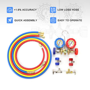 C305 Alta Qualidade Ar Condicionado Refrigeração <span class=keywords><strong>Manifold</strong></span> Gauge Set Vista Vidro Incluindo R134 R410a R22 <span class=keywords><strong>R407c</strong></span> Manômetros - Product Image 4