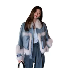 2022 Fashion Winter Thick Warm Real Fox Fur Coat Fur Leather Jacket Women