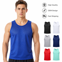 Débardeur de course personnalisé avec logo imprimé OEM, en tissu mesh léger, séchage rapide, respirant, pour la gym et le fitness, de haute qualité