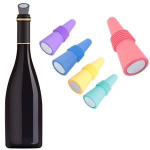 Vacuum Silicone <b>Wine</b> Stoppers Colorful Sealing Bottle Stopper For <b>Wine</b> Bottles - Product Image 2