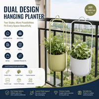 Pot Bunga Gantung Besi Modern, Rak Tanaman Logam Indoor Outdoor, Warna Kustom OEM