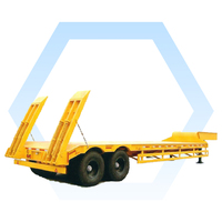 Hydraulische Rampe 4-Achs-Bagger Lowboy-Anhänger Tieflader 60 Tonnen Schwanenhals Lowboy-Sattel auflieger