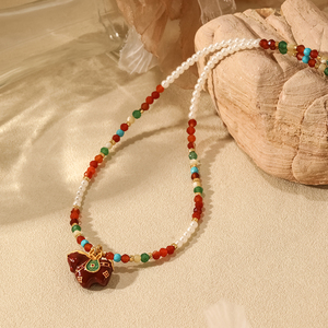 Collar con Colgante de Caballo <span class=keywords><strong>2026</strong></span>, Collar de Cuentas de Piedra Natural para Mujer, Cadena de Cuentas Chapada en Oro de 24K para Año Nuevo, Diseño Único - Product Image 3