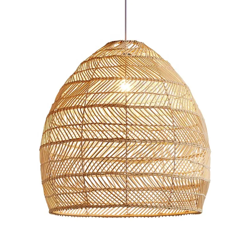 Подвесной светильник из бамбука, подвесной бамбуковый абажур, подвесной светильник для ресторана, ротанговая люстра