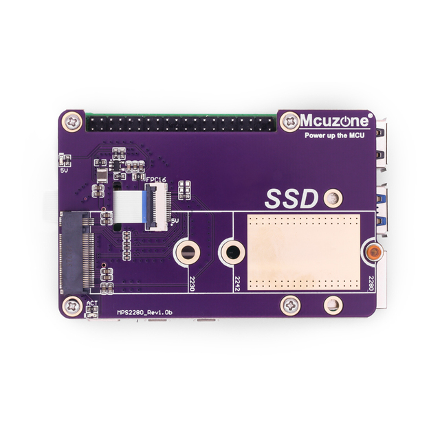 MPS2280 MPS2242 For Raspberry Pi 5 Dedicated PCIE M.2 NVME SSD Solid State Drive Expansion Board HAT