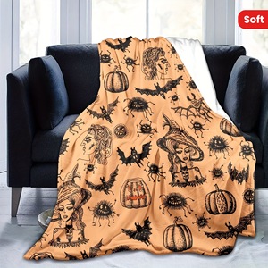 Couverture en flanelle à motifs d'Halloween, couverture de sieste, décoration de fête, cadeau d'horreur, confortable, chaude, super douce pour la maison, le bureau, la sieste YH-M - Product Image 6