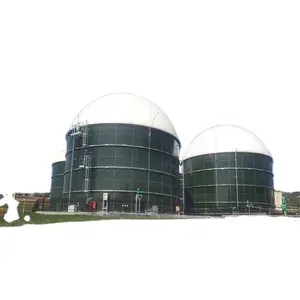 Tanque de sedimentación de biogás, tanque de agua de pozo/salina GFS, placa de acero inoxidable estándar, tanque de esmalte con pernos