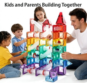 ชุดตัวต่อแม่เหล็ก 190 ชิ้น พร้อมรางลูกแก้วและตัวต่อขนาดเล็ก ชุดสร้างสรรค์ DIY เสริมทักษะ STEM - Product Image 4