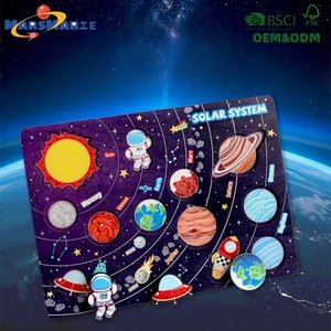 Nuevo Juguete Educativo Montessori de Madera, Tablero de Reconocimiento del Sistema Solar con Ocho Planetas para el Aprendizaje Intelectual de los Niños - Product Image 1