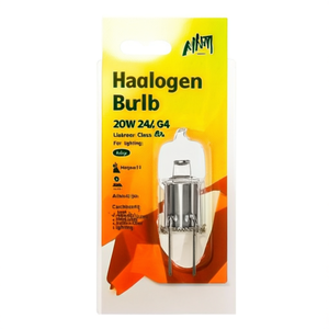 Bombilla halógena de 20W 24V G4 con base de 2 pines y cristal transparente para iluminación interior - Product Image 2