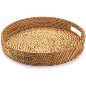 Rattan Serving <b>Tray</b> <b>Storage</b> Natural Wicker <b>Trays</b> Plate Rectangle Breakfast Tableware Spice Beverage Eco-Friendly Multifunction - Product Image 1