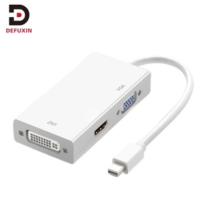 Câble adaptateur DFX Mini DP vers DVI VGA HDTV <span class=keywords><strong>3</strong></span> en 1 pour MacBook Surface iPad Pro iMac PC Ordinateur portable Moniteur Projecteur <span class=keywords><strong>TV</strong></span> Affichage - Product Image 1
