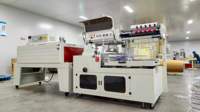 Machine d'emballage sous film rétractable Hipac entièrement automatique pneumatique pour boîtes en forme de L, de qualité alimentaire et pour boissons
