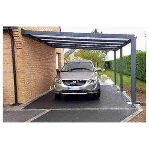 Neues Design Fertighaus Carport Car Park Baldachin Aluminium rahmen Carport mit Polycarbonat dach