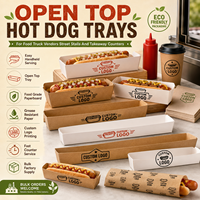 Boîte à hot-dogs personnalisée en papier imprimé, emballage pour boutique de hot-dogs, faible MOQ, fournisseur en gros