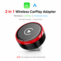 Adaptateur sans fil 2 en 1 CarPlay Android Auto, plug-and-play, dongle USB pour connexion filaire vers sans fil, adaptateur USB-A vers Type-C gratuit