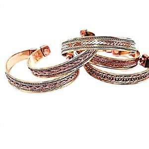 Quality Handicrafts Women's Classic Fashion Brass <b>Copper</b> Cuff <b>Bracelet</b> Twisted Wire 2 Color Customized Packing Direct - Product Image 2