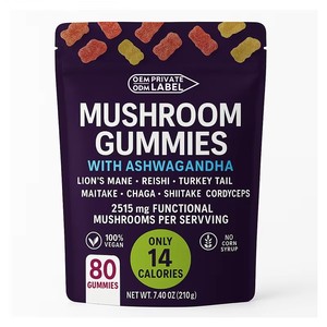 Complément alimentaire en gommes nootropiques aux champignons biologiques, marque privée OEM, pour adultes, stimulant cérébral, améliorant la mémoire et l'énergie - Product Image 1
