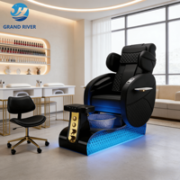 Fauteuil de Luxe pour Salon de Manucure et Pédicure, Style Européen, avec Massage Corporel Complet et Spa pour les Pieds, Modèle Trône King Size