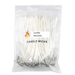 ECO Friendly Cotton Wicks for Candle Making Cotton Core Wicks with Metal Sustainer Tabs for Candle Making