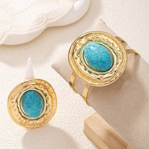 Ensemble de boucles d'oreilles et de bracelet en métal et perles à <span class=keywords><strong>la</strong></span> mode pour femmes, bijoux élégants et polyvalents - Product Image 3