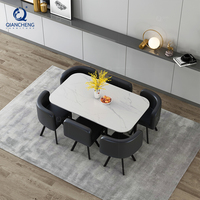 Tables de restaurant design moderne avec 6 chaises commercial utilisé restauration rapide loisirs luxe lieu d'économie table basse ensemble métal fer