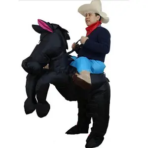 驴骑服装滑稽动物骑充气定制吉祥物服装骑成人尺寸