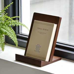 Zhongda Wooden Bookend 200x200x300mm Desktop <b>Stand</b> For Books And <b>Tablets</b> Simple Study Decoration - Product Image 2