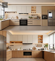 Lemari Dapur Modern XINGRUO Desain Dapur Kitchen Island Unit Dapur Perabot Dapur untuk Proyek Hunian