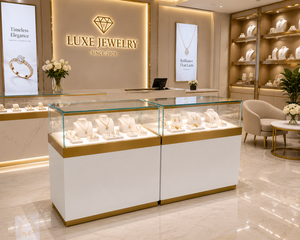 Vitrine d'exposition de bijoux LED écologique personnalisée LUX avec miroir au dos pour les magasins de détail et les expositions - Product Image 2
