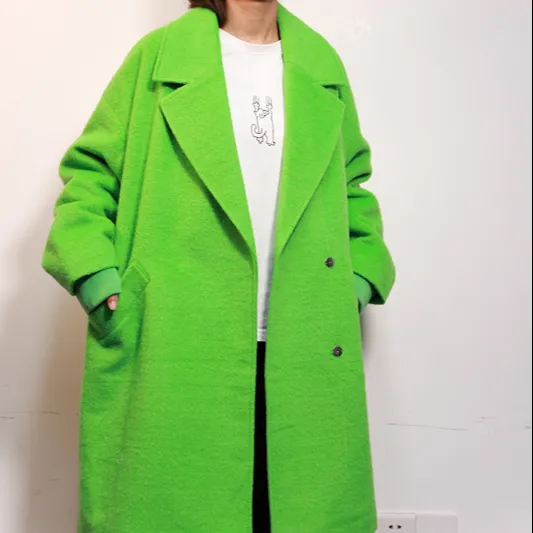 Women Outerwear Winter Oversized Light Green Women Coats